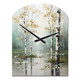 Birch Woods Ethereal Elegance IV - Asymmetric Metal Wall Clock