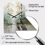 Birch Woods Ethereal Elegance IV - Asymmetric Metal Wall Clock