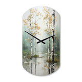 Birch Woods Ethereal Elegance IV - Asymmetric Metal Wall Clock