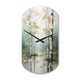 Birch Woods Ethereal Elegance IV - Asymmetric Metal Wall Clock