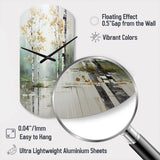 Birch Woods Ethereal Elegance IV - Asymmetric Metal Wall Clock