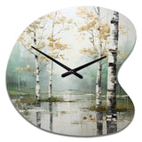 Birch Woods Ethereal Elegance IV - Asymmetric Metal Wall Clock