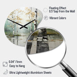 Birch Woods Ethereal Elegance IV - Asymmetric Metal Wall Clock