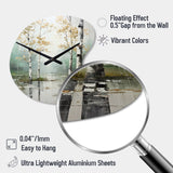 Birch Woods Ethereal Elegance IV - Asymmetric Metal Wall Clock