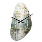 Birch Woods Ethereal Elegance IV - Asymmetric Metal Wall Clock