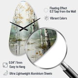 Birch Woods Ethereal Elegance IV - Asymmetric Metal Wall Clock