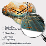Birch Woods Golden Reflections II - Asymmetric Metal Wall Clock