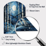 Birch Woods Mystic Moonlight I - Asymmetric Metal Wall Clock