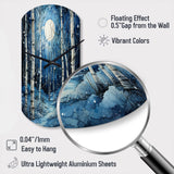 Birch Woods Mystic Moonlight I - Asymmetric Metal Wall Clock