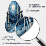 Birch Woods Mystic Moonlight I - Asymmetric Metal Wall Clock