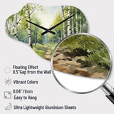 Birch Woods Silent Woods I - Asymmetric Metal Wall Clock