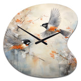 Bird Avian Symphony I - Asymmetric Metal Wall Clock