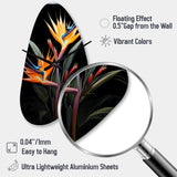 Birds Of Paradise Paradise II - Asymmetric Metal Wall Clock