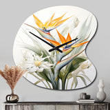 Birds Of Paradise Paradise III - Asymmetric Metal Wall Clock