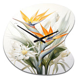 Birds Of Paradise Paradise III - Asymmetric Metal Wall Clock