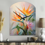 Birds Of Paradise Romantic IV - Asymmetric Metal Wall Clock
