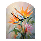 Birds Of Paradise Romantic IV - Asymmetric Metal Wall Clock