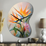 Birds Of Paradise Romantic IV - Asymmetric Metal Wall Clock