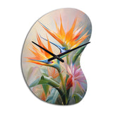 Birds Of Paradise Romantic IV - Asymmetric Metal Wall Clock