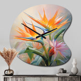 Birds Of Paradise Romantic IV - Asymmetric Metal Wall Clock