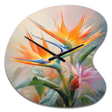 Birds Of Paradise Romantic IV - Asymmetric Metal Wall Clock