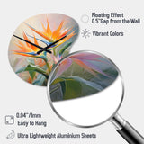 Birds Of Paradise Romantic IV - Asymmetric Metal Wall Clock