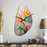 Birds Of Paradise Romantic IV - Asymmetric Metal Wall Clock