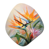 Birds Of Paradise Romantic IV - Asymmetric Metal Wall Clock