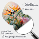 Birds Of Paradise Romantic IV - Asymmetric Metal Wall Clock