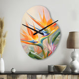 Birds Of Paradise Romantic IV - Asymmetric Metal Wall Clock