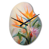 Birds Of Paradise Romantic IV - Asymmetric Metal Wall Clock