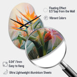 Birds Of Paradise Romantic IV - Asymmetric Metal Wall Clock