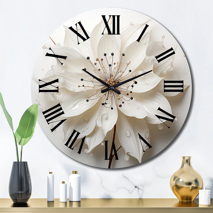 Blossoming Beauty In Minimalism Beauty I - Food &amp; Beverage Metal Wall Clock
