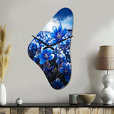 Bluebonnets Flower Blissful I - Asymmetric Metal Wall Clock