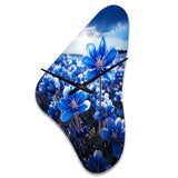 Bluebonnets Flower Blissful I - Asymmetric Metal Wall Clock