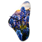 Bluebonnets Flower Blissful II - Asymmetric Metal Wall Clock