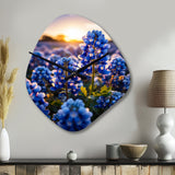 Bluebonnets Flower Blissful II - Asymmetric Metal Wall Clock