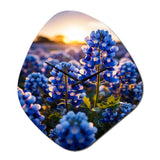Bluebonnets Flower Blissful II - Asymmetric Metal Wall Clock