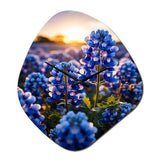 Bluebonnets Flower Blissful II - Asymmetric Metal Wall Clock