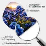 Bluebonnets Flower Blissful II - Asymmetric Metal Wall Clock