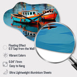 Fishing Boat Melodies II - Asymmetric Metal Wall Clock
