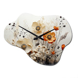 Bohemian Earthly Floral Collage II - Asymmetric Metal Wall Clock