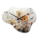 Bohemian Earthly Floral Collage II - Asymmetric Metal Wall Clock