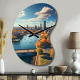 Boston Beautiful Cityscape Spot II - Asymmetric Metal Wall Clock