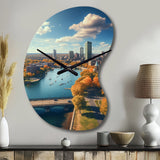 Boston Beautiful Cityscape Spot II - Asymmetric Metal Wall Clock