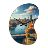 Boston Beautiful Cityscape Spot II - Asymmetric Metal Wall Clock