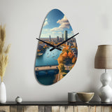 Boston Beautiful Cityscape Spot II - Asymmetric Metal Wall Clock