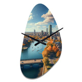 Boston Beautiful Cityscape Spot II - Asymmetric Metal Wall Clock