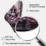 Pink Buddhism Buddhist Chanting - Asymmetric Metal Wall Clock