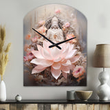 Pink Buddhism Lotus Of Wisdom - Asymmetric Metal Wall Clock
